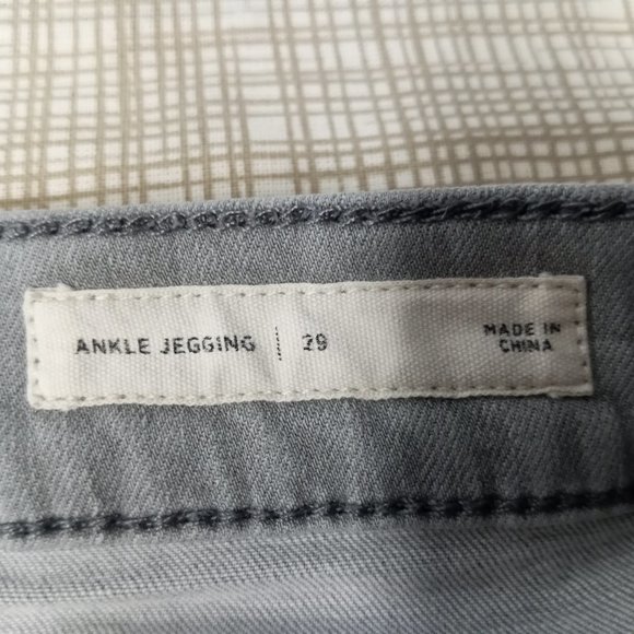 PACSUN Women's Ankle Jegging Jeans Size 29 Distressed Raw Hem Gray Denim Stretch - Picture 7 of 12